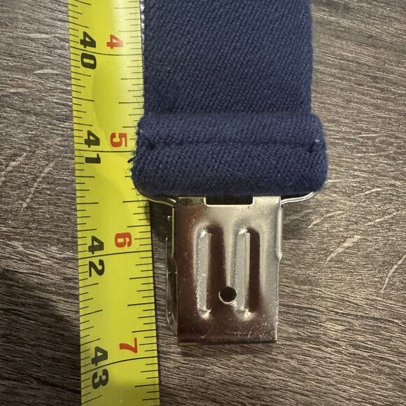Vintage Welch Navy Alaska Men’s Suspenders Elastic Braces Clips Made in USA - Picture 5 of 6